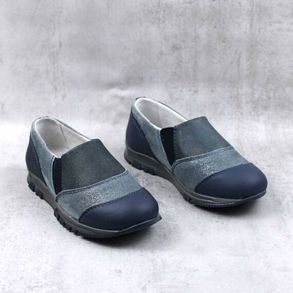Pantofi sport , usori , pentru copii , din piele naturala 3231-BLEUMARIN/GRI, Culoare (12): Bleumarin, Marime (12): 35 - 2- Roveli