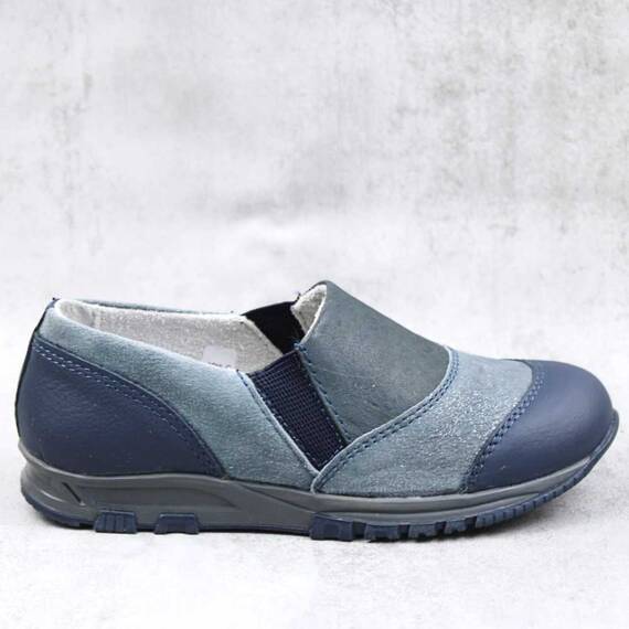 Pantofi sport , usori , pentru copii , din piele naturala 3231-BLEUMARIN/GRI, Culoare (12): Bleumarin, Marime (12): 35 - 3- Roveli