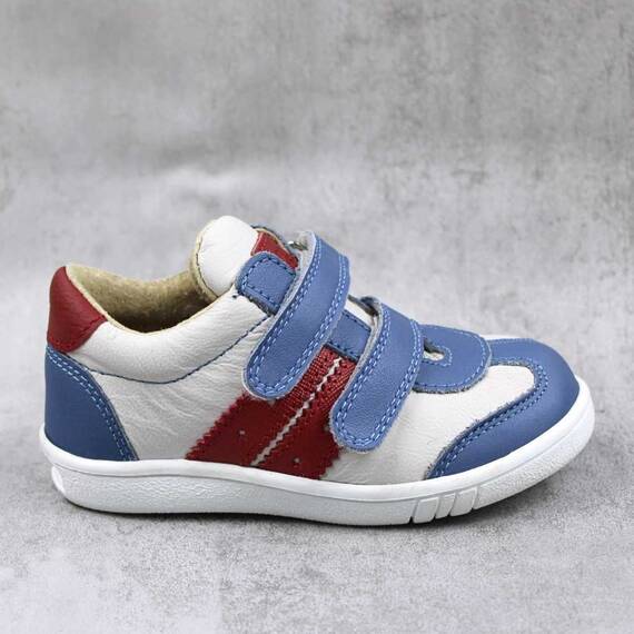Pantofi sport , pentru copii , din piele naturala  3229-ALB/BLEU/ROSU, Culoare (12): Rosu, Marime (12): 26 - 4- Roveli