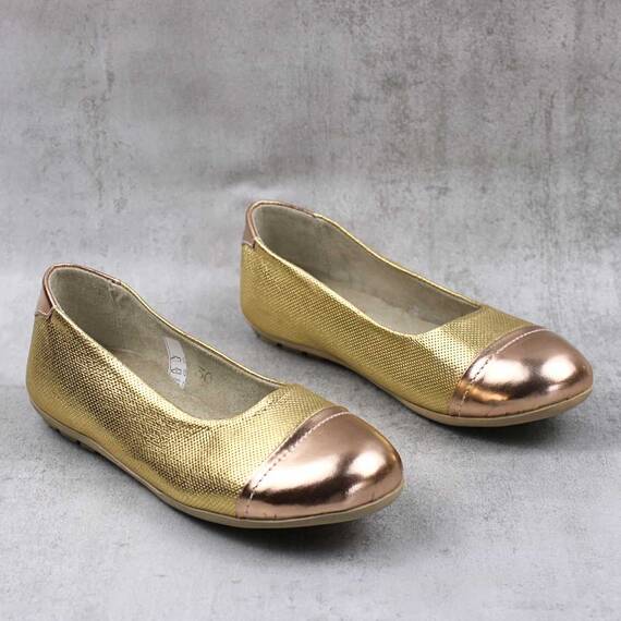 Balerini usori , din piele naturala  , pentru copii 3221-AURIU/X, Culoare (12): Auriu, Marime (12): 31 - 2- Roveli