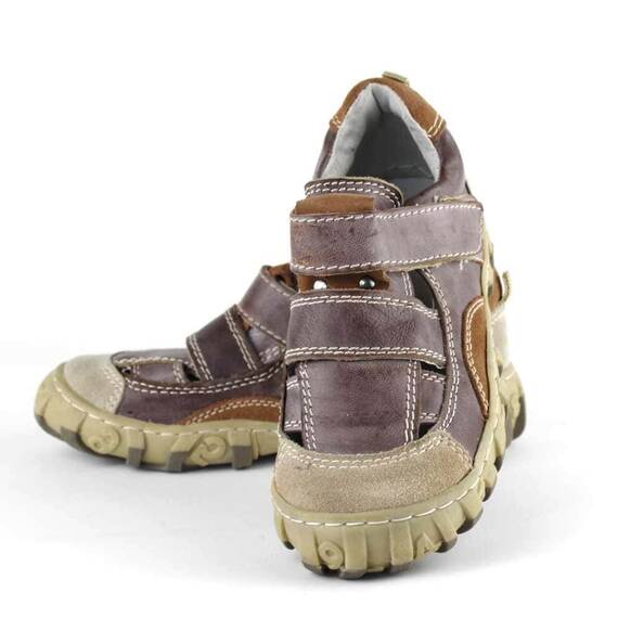 Pantofi de copii din piele naturala si talpa cusuta N87152-6-D.BROWN - 3- Roveli