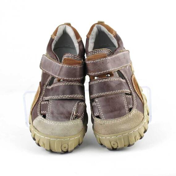 Pantofi de copii din piele naturala si talpa cusuta N87152-6-D.BROWN - 4- Roveli