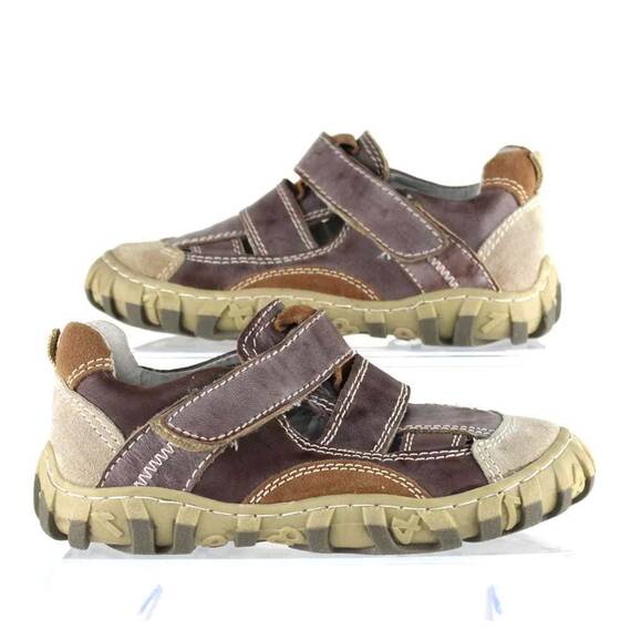 Pantofi de copii din piele naturala si talpa cusuta N87152-6-D.BROWN - 6- Roveli