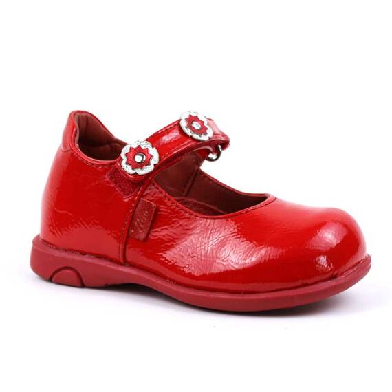 Pantofi usori , de copii , cu bareta decorata 1527-ROSU - 2- Roveli