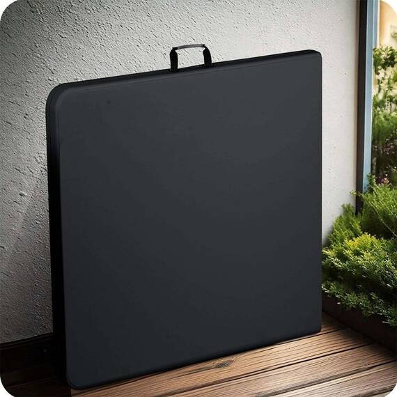 Masa de gradina pliabila, cadru durabil din otel, material PE si rezistent la UV, cu maner, 244 x 75 x 74 cm, negru - 3- Roveli