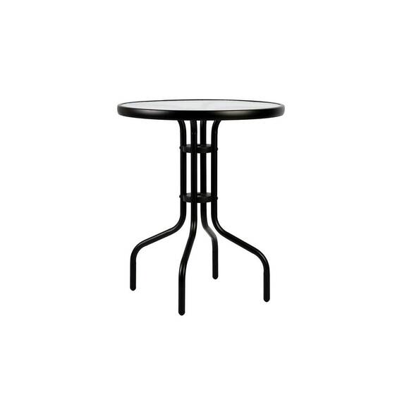 Masa rotunda de gradina DacEnergy©, blat din sticla securizata, cadru durabil din otel, forma eleganta, 2 persoane, 60 x 71 x 54 cm - 4- Roveli