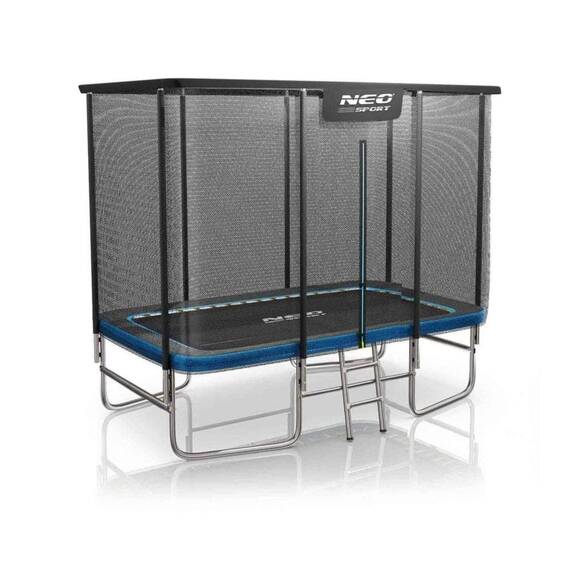 Trambulina dreptunghiulara de gradina, materiale rezistente la UV, cadru din otel galvanizat, scara confortabila si sigura, cu fermoar si catarama, 305 x 214 cm - 7- Roveli