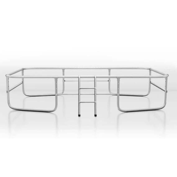 Trambulina dreptunghiulara de gradina, materiale rezistente la UV, cadru din otel galvanizat, scara confortabila si sigura, cu fermoar si catarama, 305 x 214 cm - 12- Roveli
