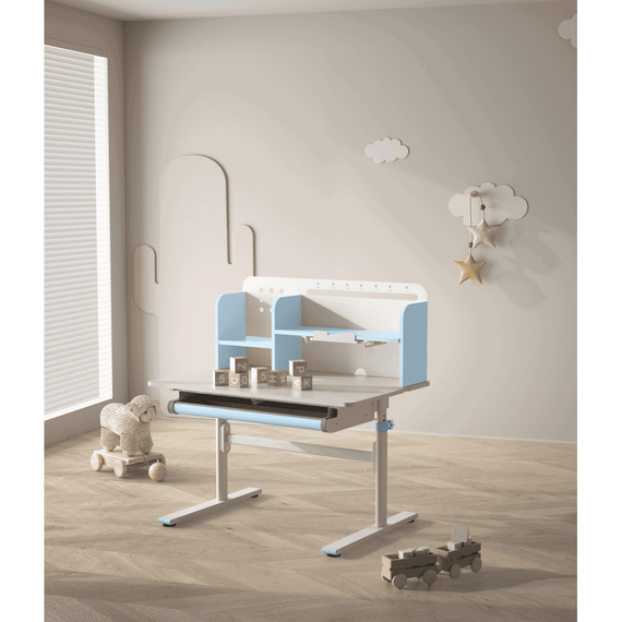Birou crescator, albastru/alb, ADAN - 26- Roveli