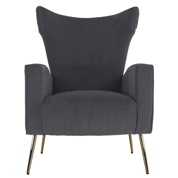 Fotoliu de relaxare, tesatura Velvet gri, BARET - - Roveli
