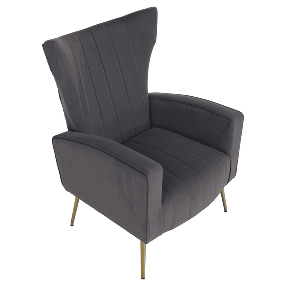 Fotoliu de relaxare, tesatura Velvet gri, BARET - 2- Roveli