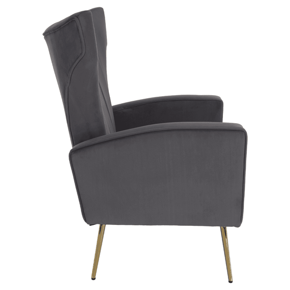 Fotoliu de relaxare, tesatura Velvet gri, BARET - 10- Roveli
