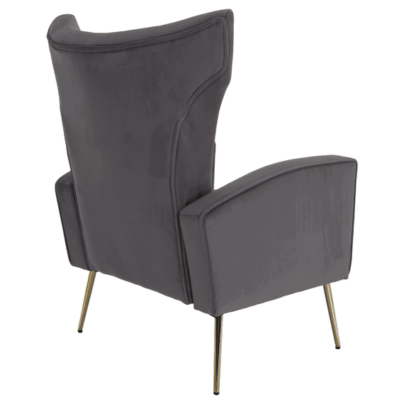 Fotoliu de relaxare, tesatura Velvet gri, BARET - 11- Roveli