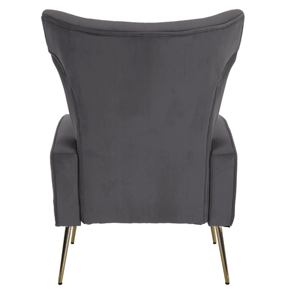 Fotoliu de relaxare, tesatura Velvet gri, BARET - 12- Roveli