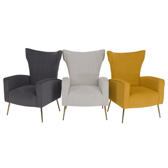 Fotoliu de relaxare, tesatura Velvet gri, BARET - 14- Roveli