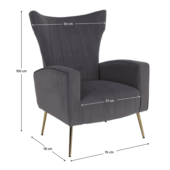 Fotoliu de relaxare, tesatura Velvet gri, BARET - 17- Roveli
