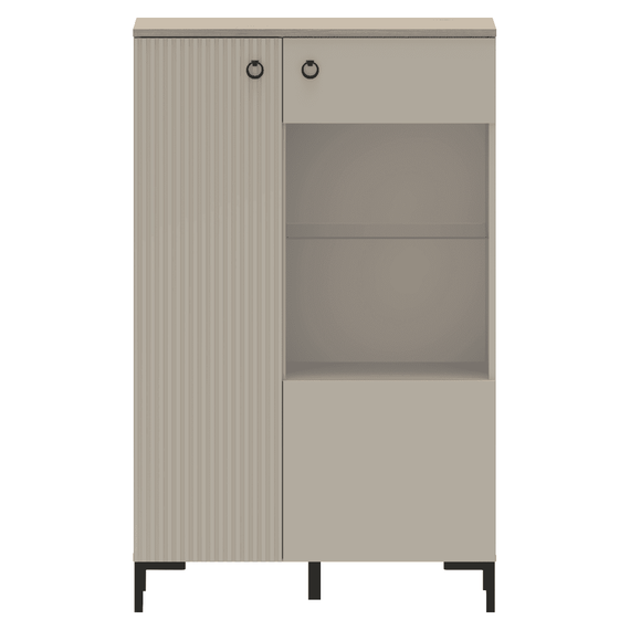 Vitrina joasa, gri-maroniu Taupe/stejar silverjack, DOMCA 1D1W/140 - 3- Roveli