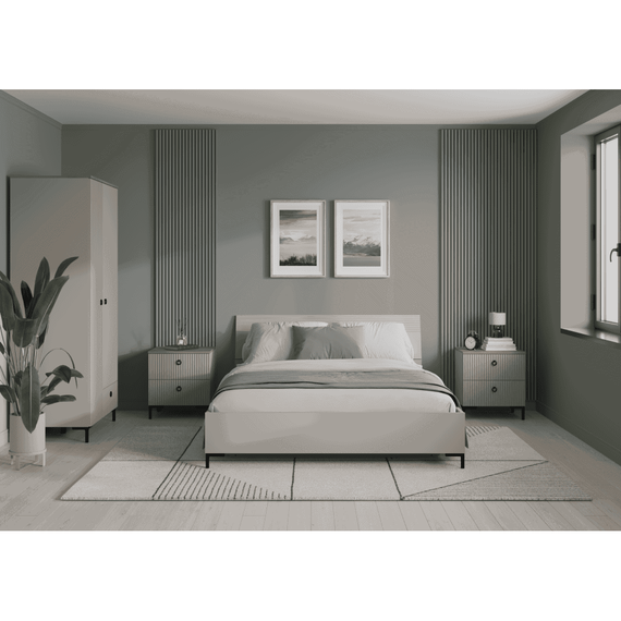 Dulap cu oglinda, gri-maroniu Taupe/stejar silverjack, DOMCA 3D - 7- Roveli