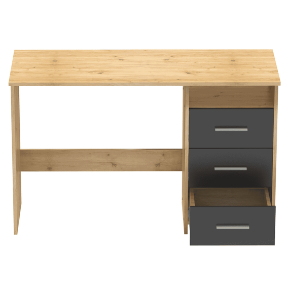 Birou PC, stejar artizanal/grafit, LARISTOTE NEW - 11- Roveli