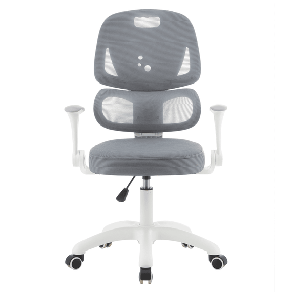 Scaun rotativ, gri/alb, LISTER - 3- Roveli