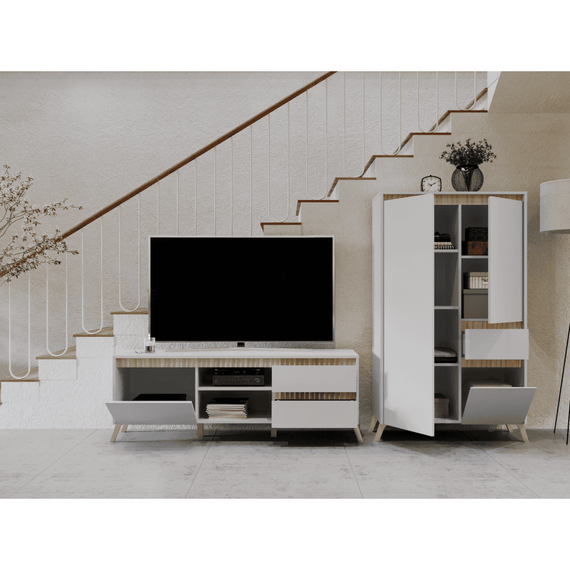 Vitrina, casmir/stejar sonoma, LONGY REG1W - 3- Roveli