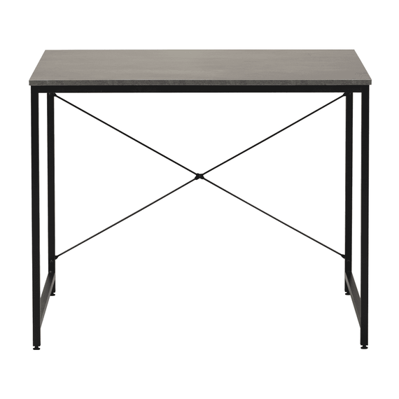Birou, beton/negru, 90x60 cm, MELLORA - 2- Roveli