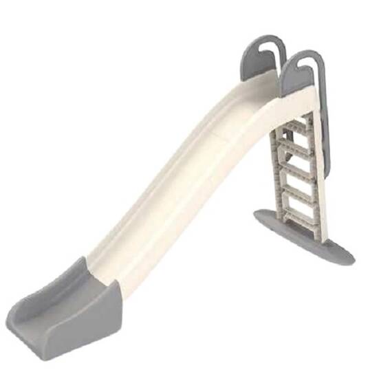 Tobogan pentru copii DacEnergy, din plastic, rezistent la conditiile meteorologice, la razele UV, 243 x 100 x 150 cm, gri si alb - - Roveli