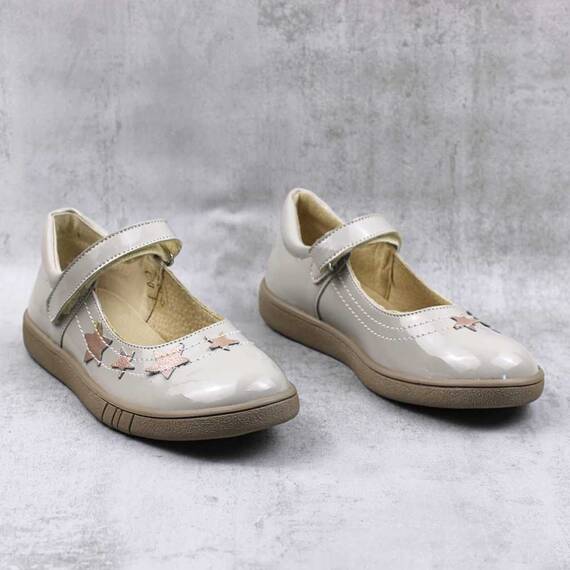 Pantofi usori , de copii , decorati cu stelute , cu talpa din cauciuc   3222-BEJ/X, Culoare (12): Bej, Marime (12): 30 - 2- Roveli