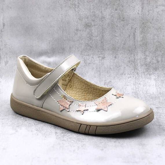 Pantofi usori , de copii , decorati cu stelute , cu talpa din cauciuc   3222-BEJ/X, Culoare (12): Bej, Marime (12): 34 - 2- Roveli