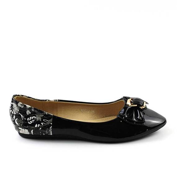 ​Balerini usori de dama , cu fundita si detalii la spate 10572-BLACK, Culoare (12): Negru, Marime (12): 39* - 4- Roveli