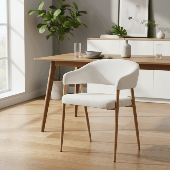 Fotoliu de sufragerie de design, crem/fag, NIZAR TYP 1 - 9- Roveli
