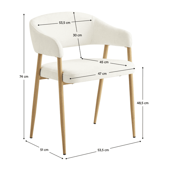 Fotoliu de sufragerie de design, crem/fag, NIZAR TYP 1 - 4- Roveli