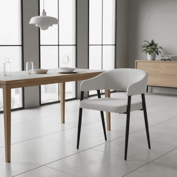 Fotoliu de sufragerie design, gri deschis/negru, NIZAR TYP 2 - 7- Roveli