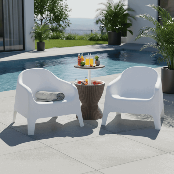 Scaun stivuibil, alb, plastic, SOKRA NEW - 2- Roveli
