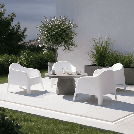 Scaun stivuibil, alb, plastic, SOKRA NEW - 3- Roveli