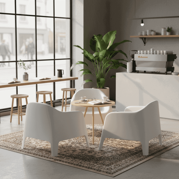 Scaun stivuibil, alb, plastic, SOKRA NEW - 5- Roveli