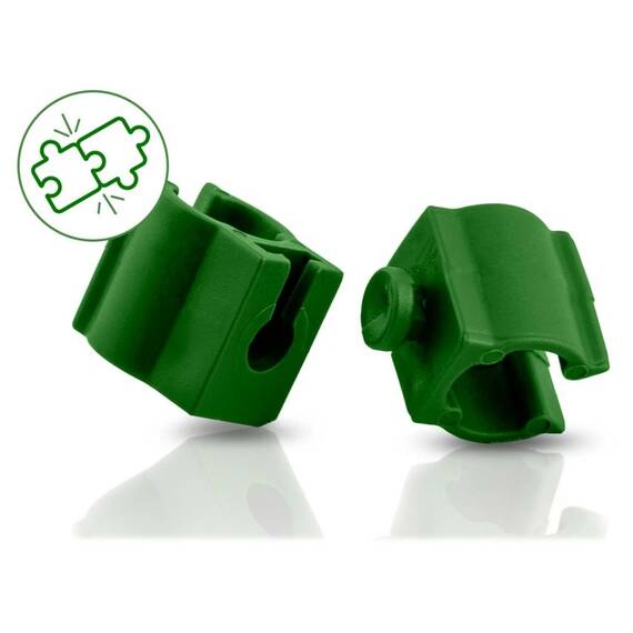 Conectori pentru stalpi gradina, tip 2, cu diametrul de 11 mm, constructie modulara, design pivotant de 360°, verde, 10 buc - 6- Roveli