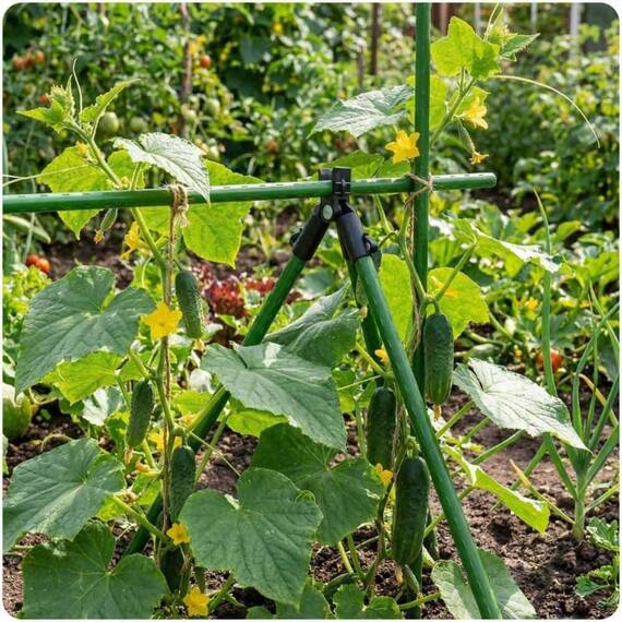 Conectori pentru stalpi gradina, tip A, cu diametrul de 11 mm, balamaua pivotanta, negru, 4 buc - 2- Roveli