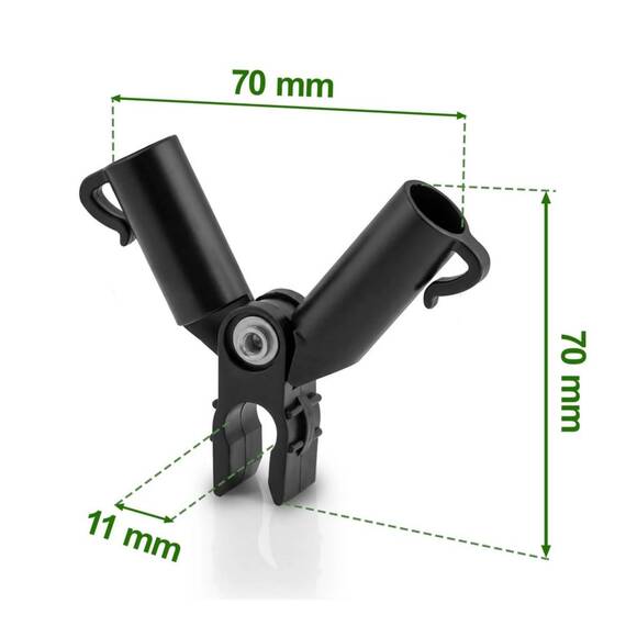 Conectori pentru stalpi gradina, tip A, cu diametrul de 11 mm, balamaua pivotanta, negru, 4 buc - 4- Roveli