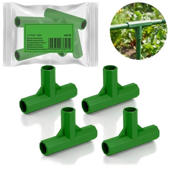 Conectori pentru stalpi gradina, tip 3, cu diametrul de 11 mm, balamaua pivotanta, verde, 4 buc - - Roveli
