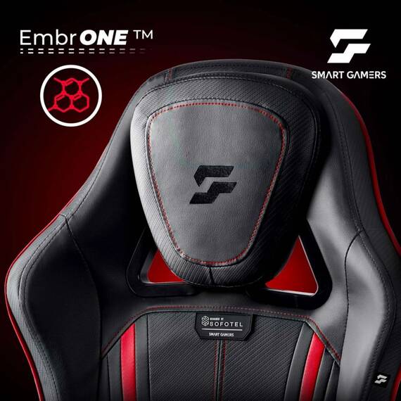 Scaun de gaming, suport extensibil pentru picioare, functie de inclinare a spatarului, reglare a inaltimii, ergonomie, inaltime totala maxima 121 cm, negru si rosu - 8- Roveli