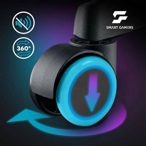 Scaun de gaming, suport extensibil pentru picioare, functie de inclinare a spatarului, reglare a inaltimii, ergonomie, inaltime totala maxima 121 cm, negru si albastru - 10- Roveli