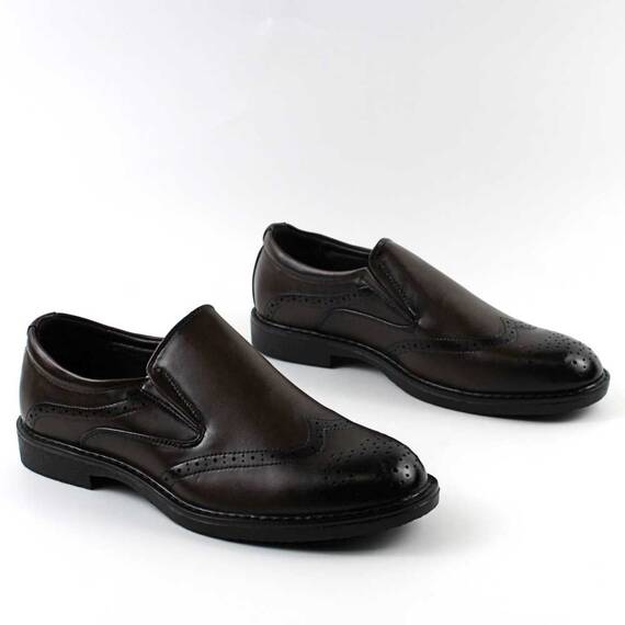 Pantofi barbatesti , cu elastic lateral pe ambele parti A1855-8-BROWN, Culoare (12): MARO INCHIS, Marime (12): 38 - 3- Roveli