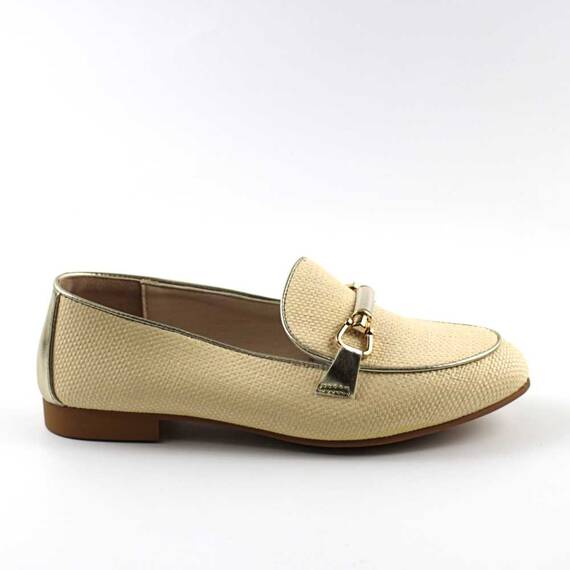 Mocasini usori de dama , cu accesoriu auriu A10502-BEIGE, Culoare (12): Bej, Marime (12): 40 - 4- Roveli
