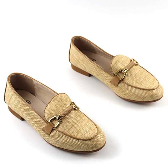 Mocasini usori de dama , cu accesoriu auriu A10502-CAMEL, Culoare (12): Camel, Marime (12): 39 - 3- Roveli