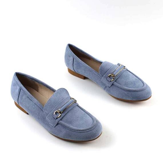 Mocasini usori de dama , cu accesoriu auriu A10505-BLUE, Culoare (12): Bleu, Marime (12): 37 - 3- Roveli