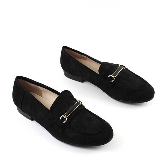 Mocasini usori de dama , cu accesoriu auriu A10505-BLACK, Culoare (12): Negru, Marime (12): 38 - 3- Roveli