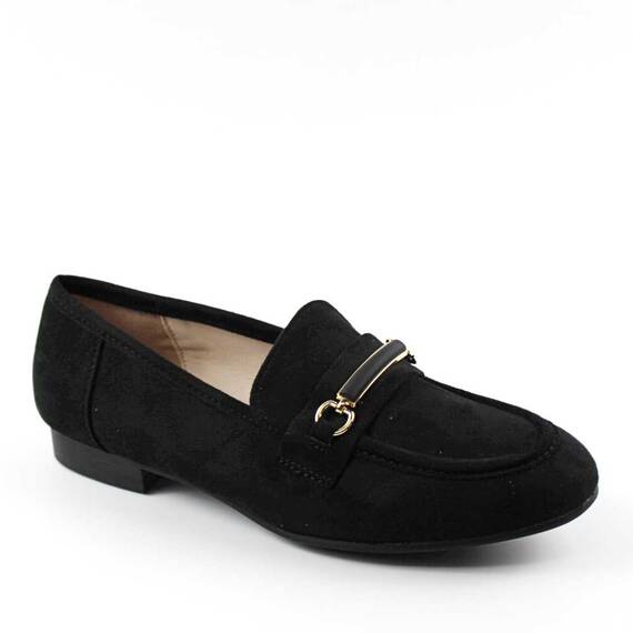 Mocasini usori de dama , cu accesoriu auriu A10505-BLACK, Culoare (12): Negru, Marime (12): 38 - 2- Roveli