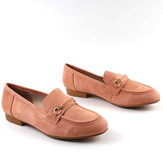 ​Mocasini usori de dama , cu accesoriu auriu A10505-PINK, Culoare (12): Roz, Marime (12): 38 - 5- Roveli