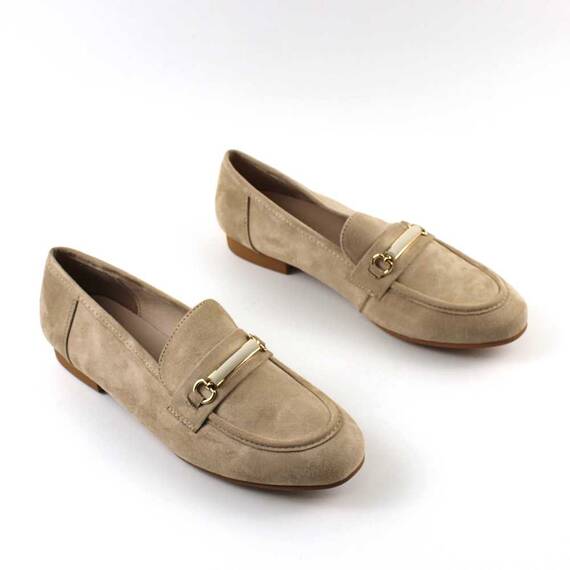 Mocasini usori de dama , cu accesoriu auriu A10505-BEIGE, Culoare (12): Bej, Marime (12): 39 - 3- Roveli